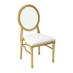Louis Chair Gold - White Plain Back