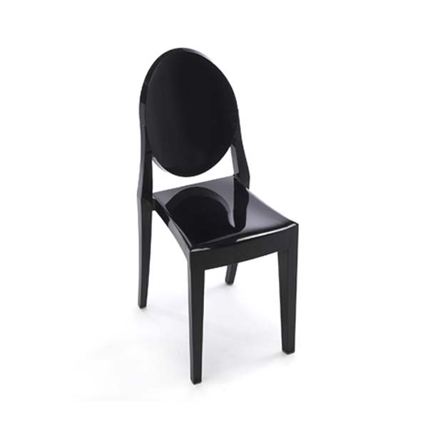 Victoria Ghost Armless Chair Black
